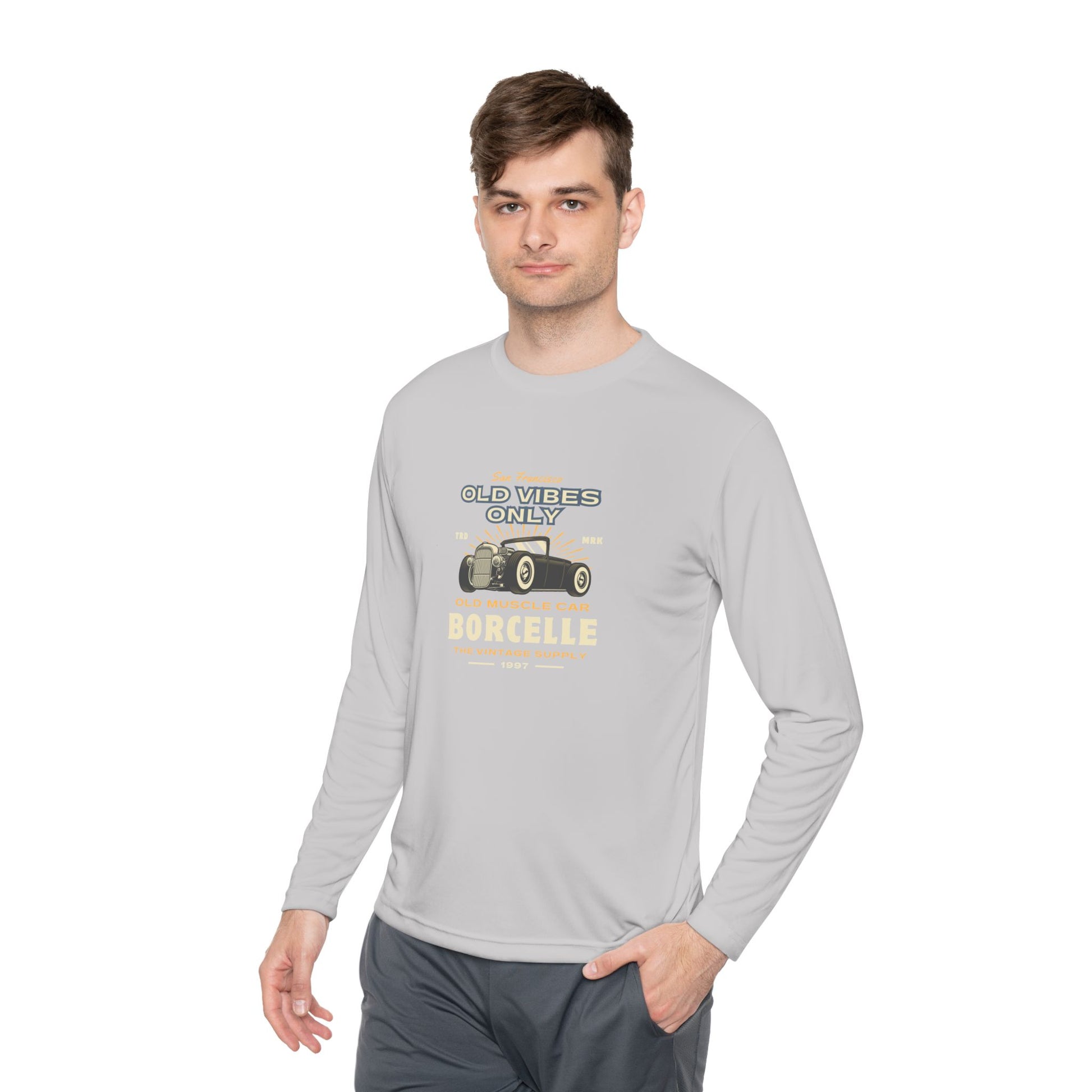 Men's Long Sleeve Tee - Vintage Muscle Car Design - Clix Bazaar