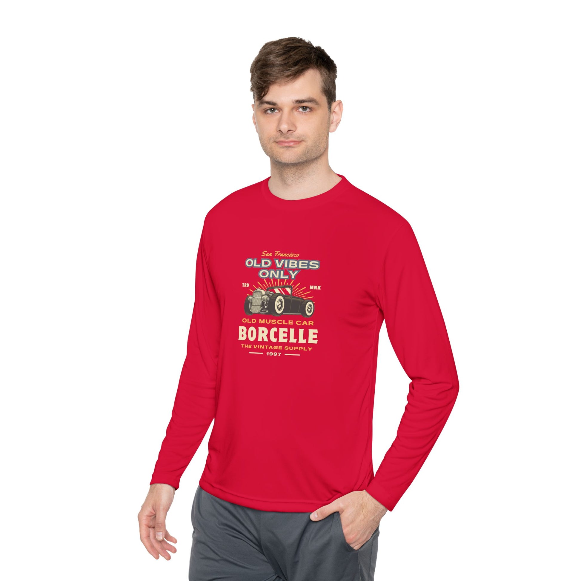 Men's Long Sleeve Tee - Vintage Muscle Car Design - Clix Bazaar