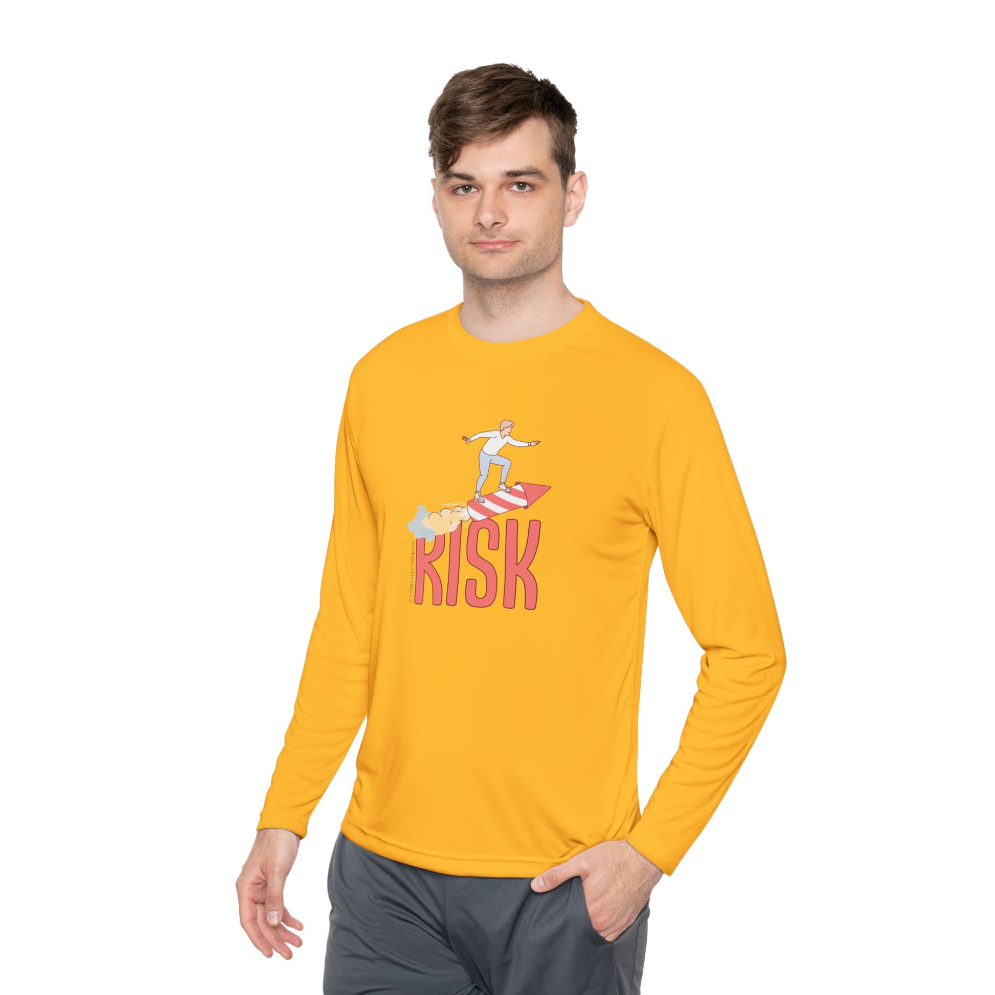 Men's Long Sleeve Tee - Surfing Risk Design - Clix Bazaar