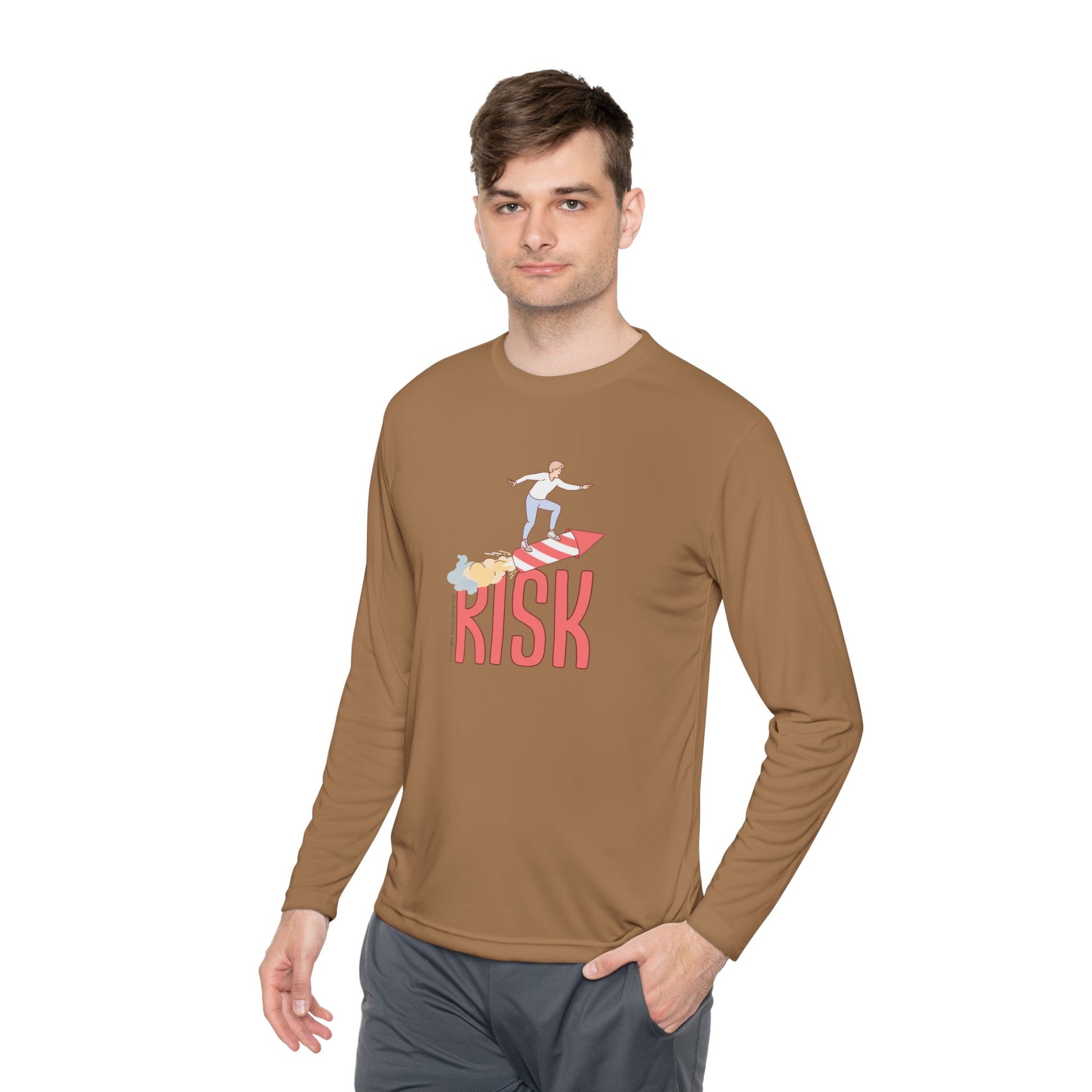 Men's Long Sleeve Tee - Surfing Risk Design - Clix Bazaar