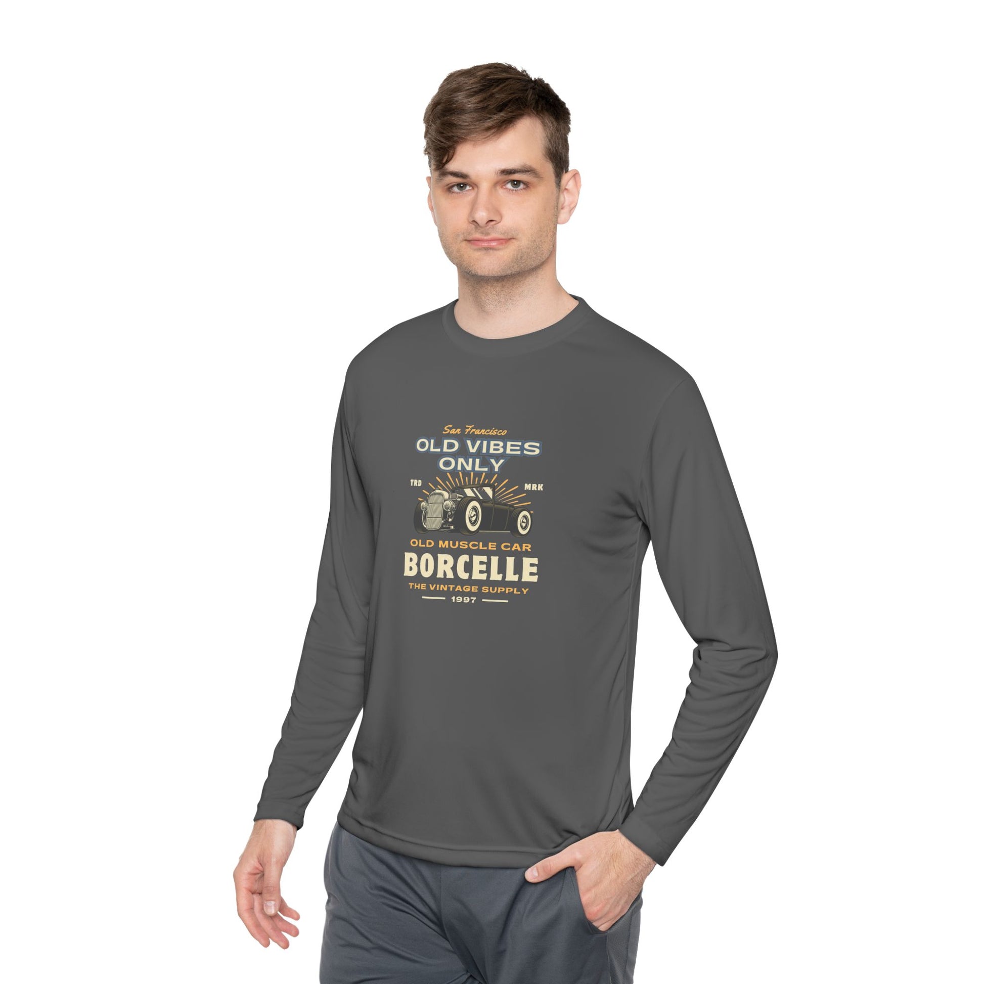 Men's Long Sleeve Tee - Vintage Muscle Car Design - Clix Bazaar