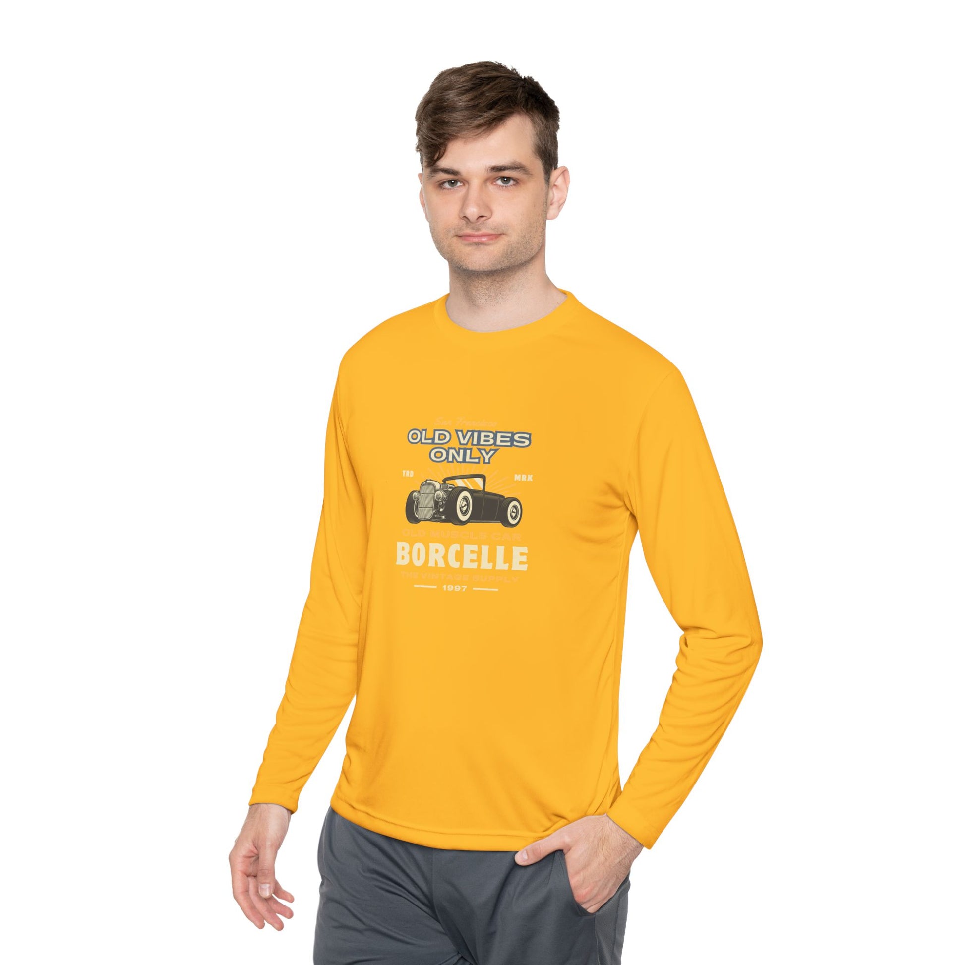 Men's Long Sleeve Tee - Vintage Muscle Car Design - Clix Bazaar