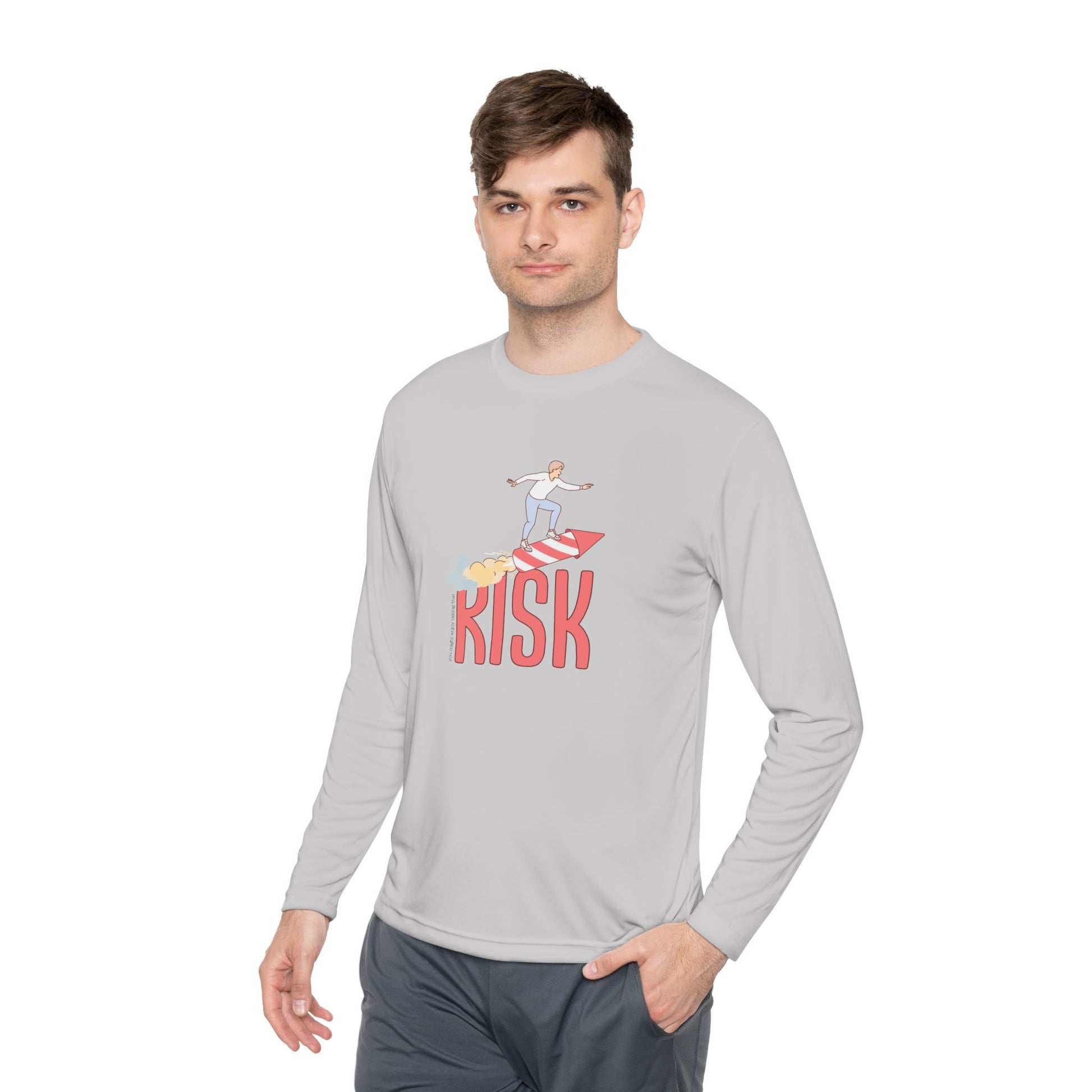 Men's Long Sleeve Tee - Surfing Risk Design - Clix Bazaar