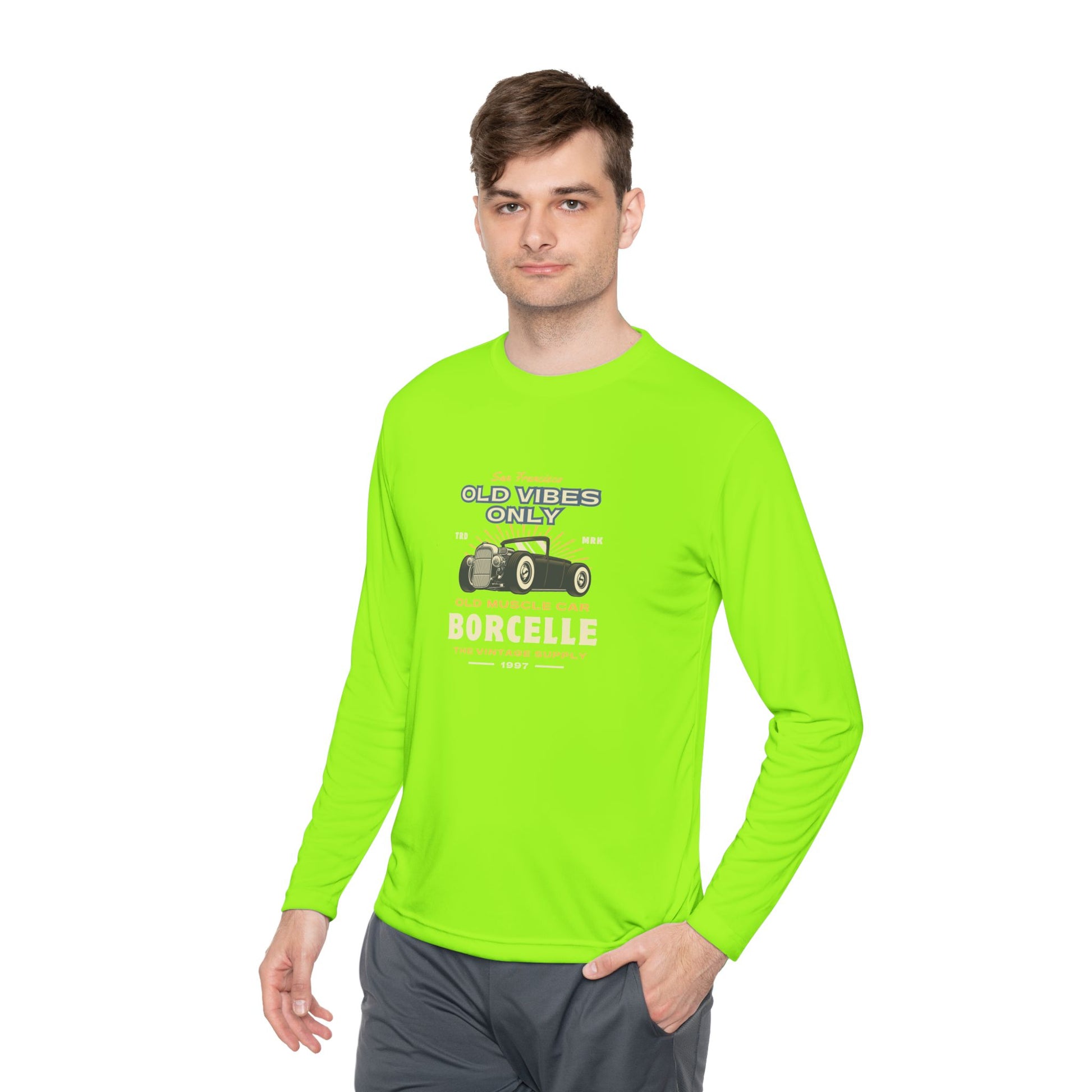 Men's Long Sleeve Tee - Vintage Muscle Car Design - Clix Bazaar