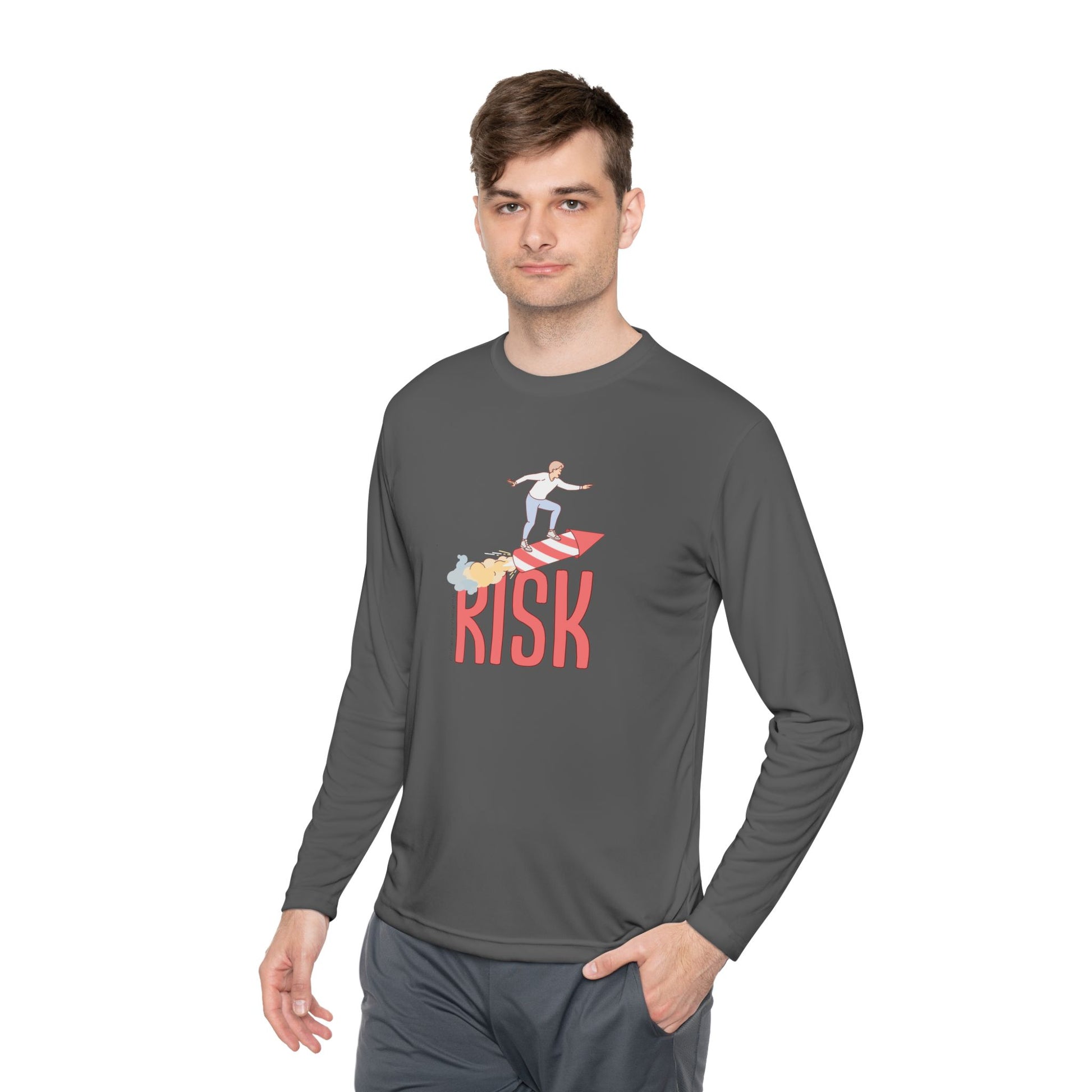 Men's Long Sleeve Tee - Surfing Risk Design - Clix Bazaar