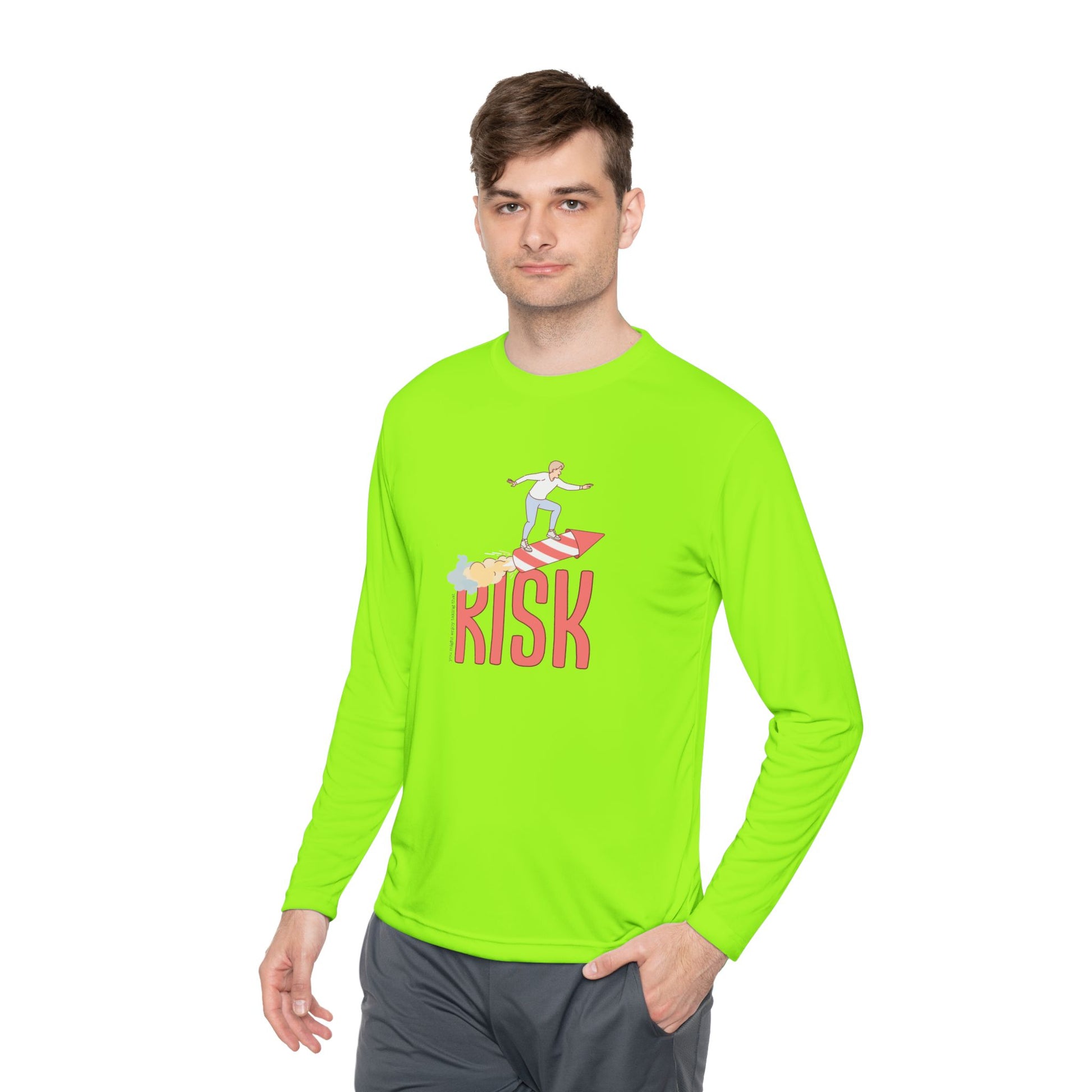 Men's Long Sleeve Tee - Surfing Risk Design - Clix Bazaar