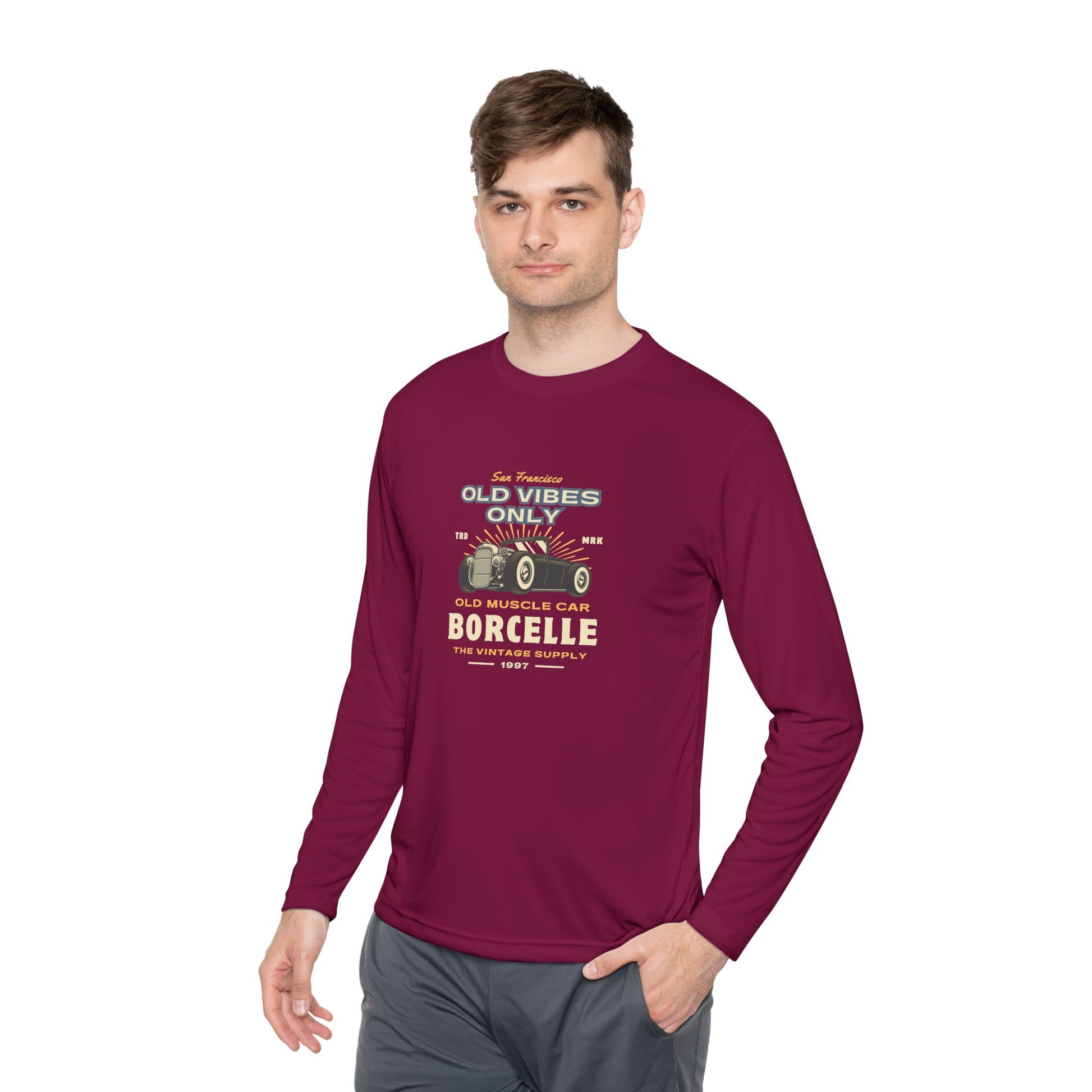 Men's Long Sleeve Tee - Vintage Muscle Car Design - Clix Bazaar