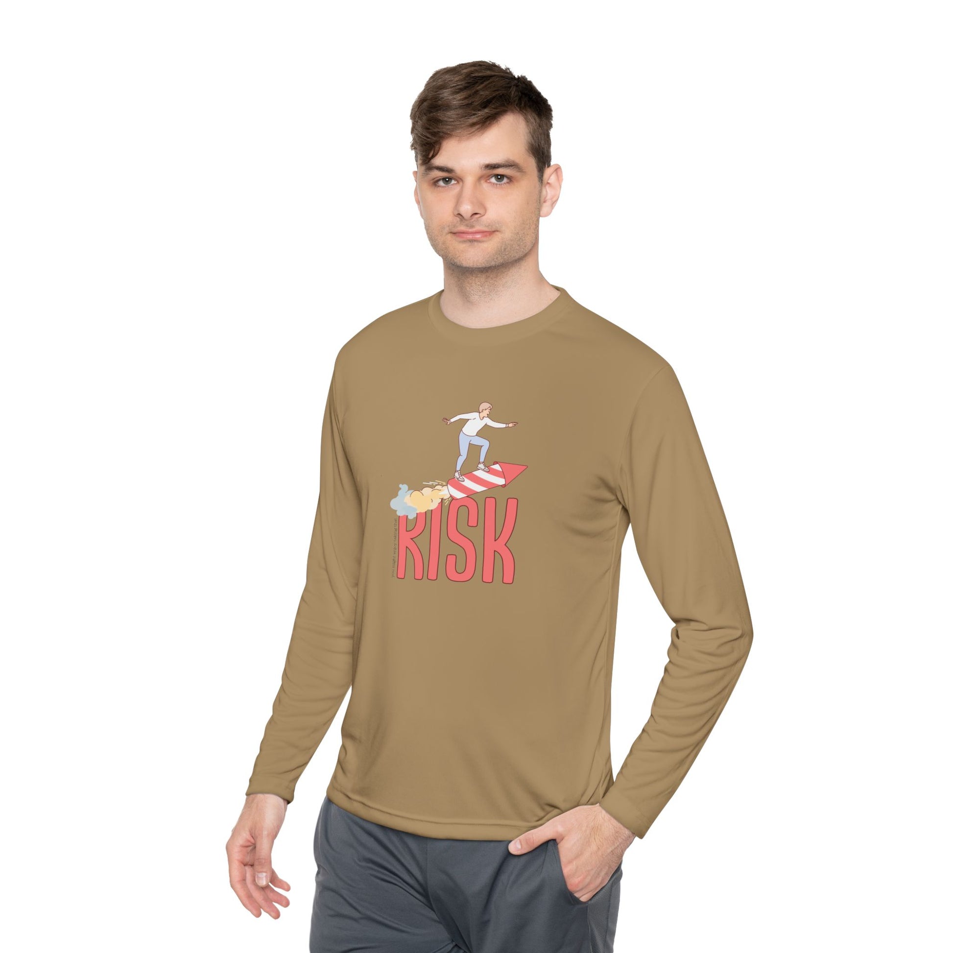 Men's Long Sleeve Tee - Surfing Risk Design - Clix Bazaar